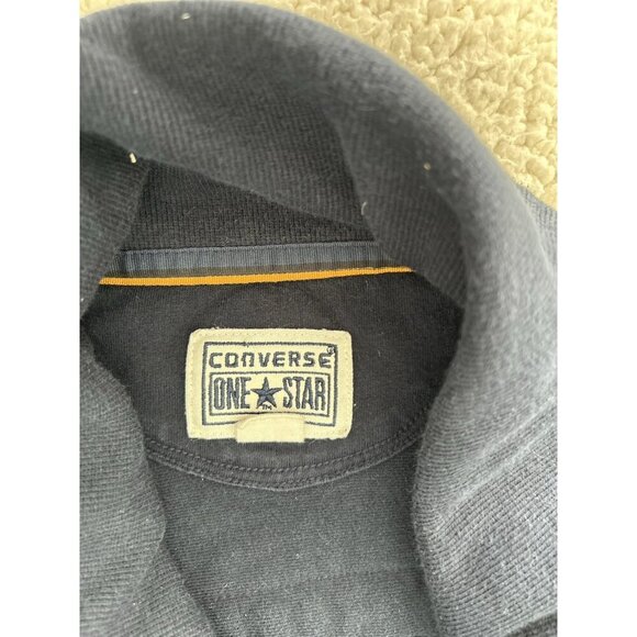 Converse One Star Womens Collared Full Length Heavy Cotton Coat Navy Blue Size M - Picture 5 of 13